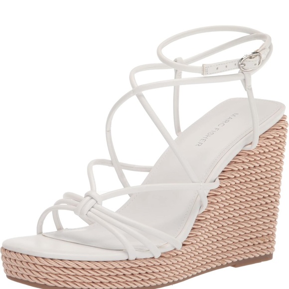 Marc Fisher Zarah Platform Wedge Sandals White size 8.5 - Picture 15 of 15